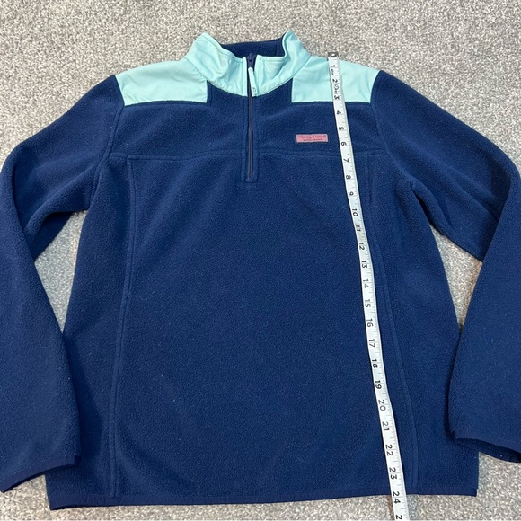 Vineyard Vines Sweater Women's Small Blue 1/4 Zip Pullover Fleece Sweatshirt - Picture 2 of 9